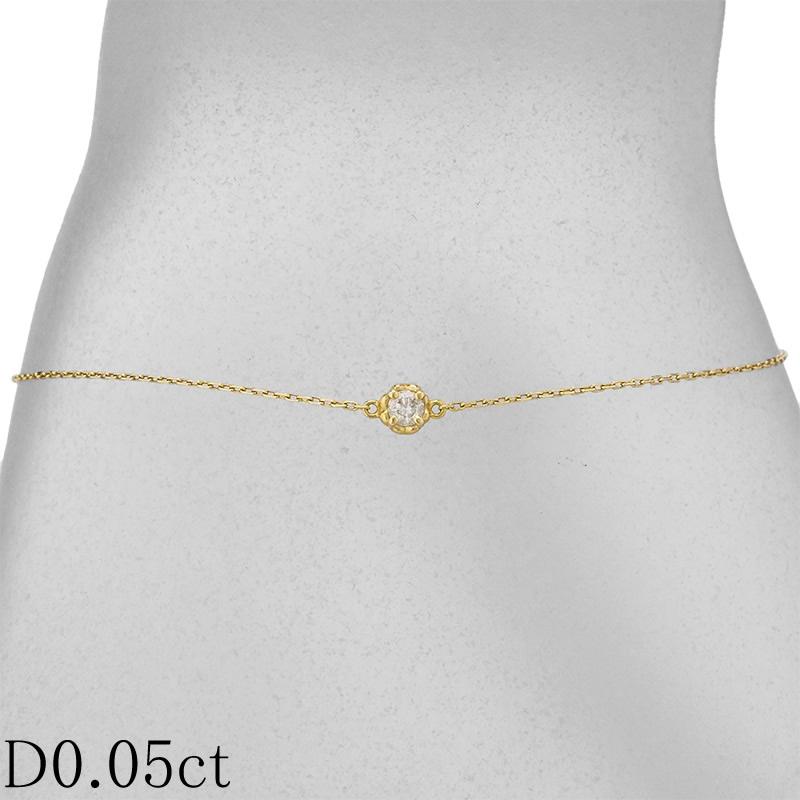 AHKAH】K18YG 0.05ct ティア ダイヤモンド ブレスレット