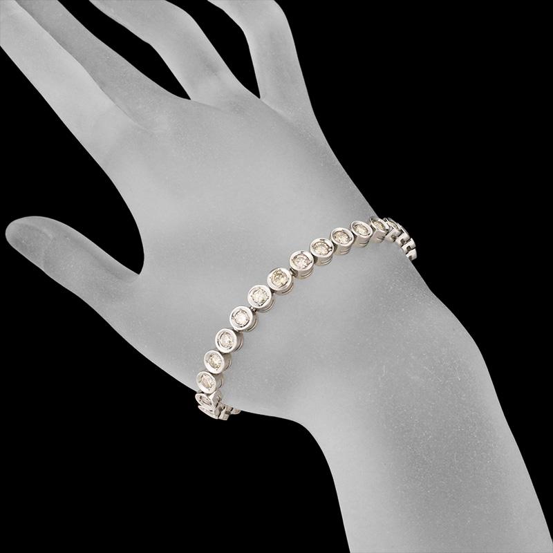ダイヤモンド/5.00ct テニス ブレスレット K18WG : h9652  
