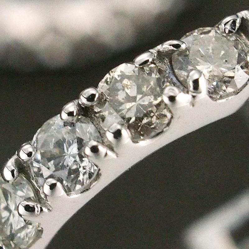 ダイヤモンド/0.15ct×2 フープ デザイン ピアス K18WG : インペリアル 