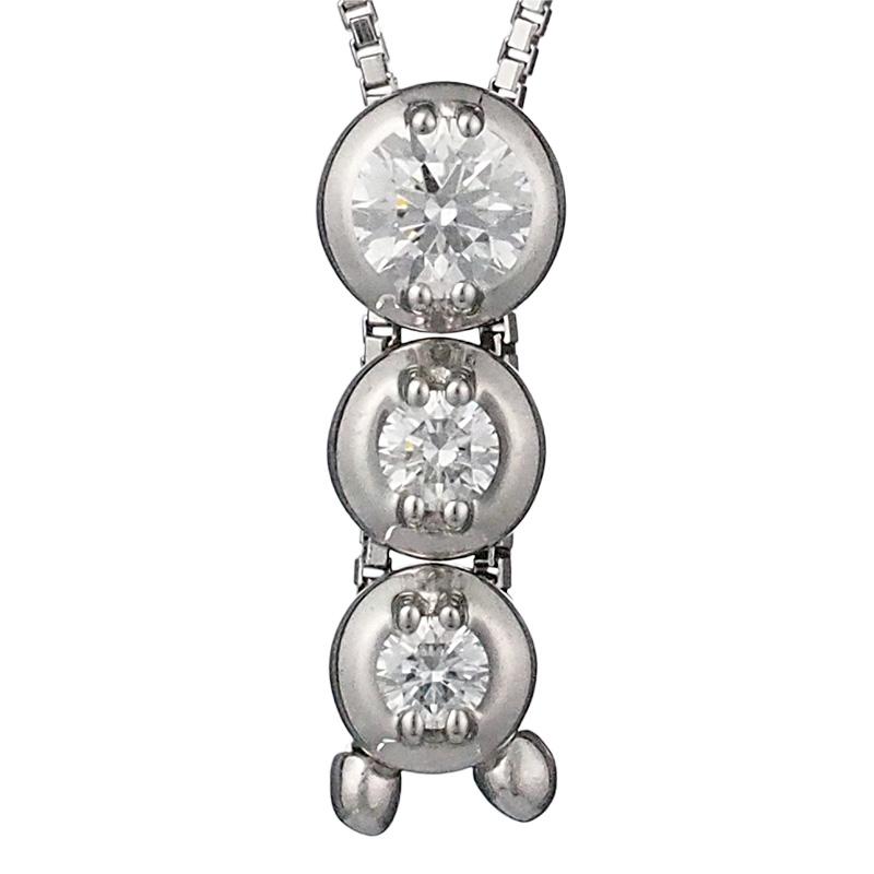 タサキ ダイヤモンド/0.43ct トリロジー ネックレス K18WG