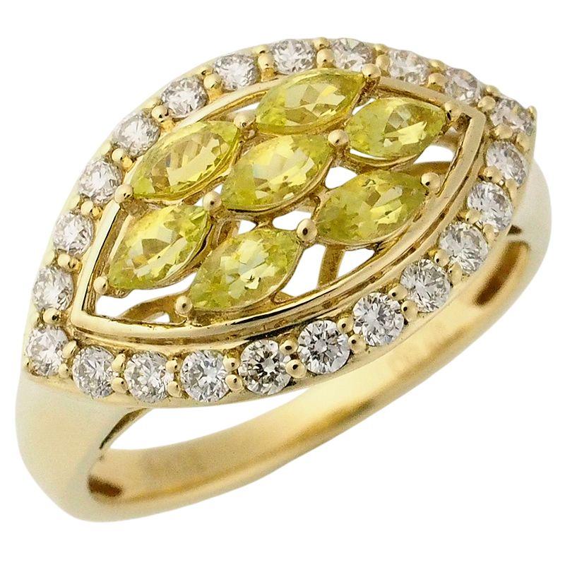 GSTV トルマリン/0.50ct ダイヤ/0.40ct リング K18YG 12号