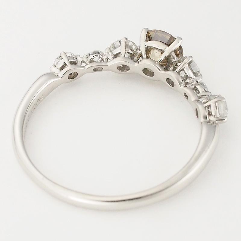 カシケイ ブラウンダイヤ/0.55ct ダイヤモンド/0.604ct リング Pt900