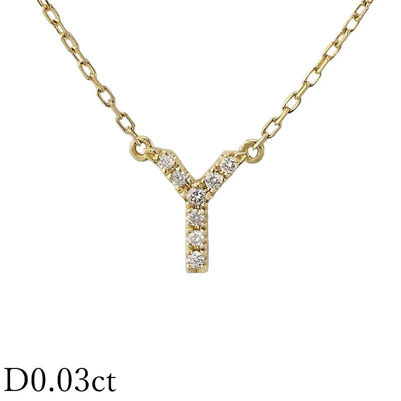 ⭐︎AHKAH アーカー K18YG イニシャルネックレス　Y アーカー ダイヤモンド/0.03ct イニシャルY ネックレス K18YG