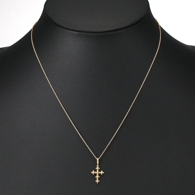 アーカー ダイヤモンド クロス ネックレス K18YG : インペリアル