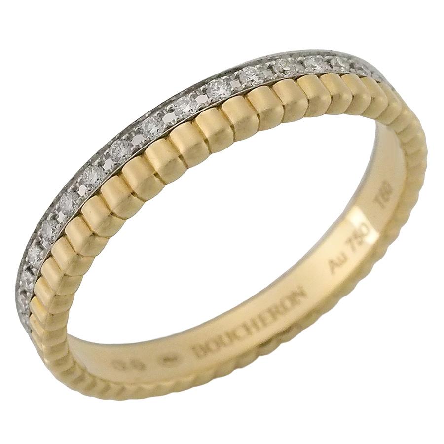 ブシュロン ダイヤモンド キャトル ラディアント ハーフ リング K18YG