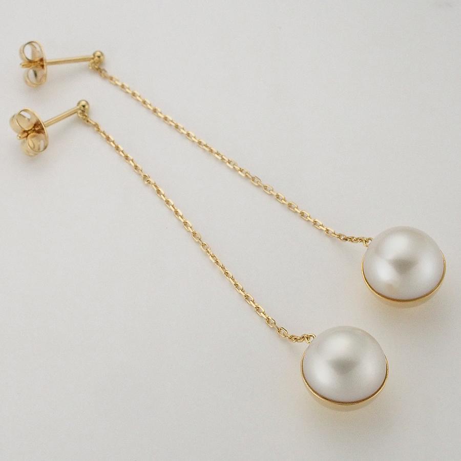 Imuzak】タサキ パール ネックレス 7mm WGk18ピアス セット タサキ パール M/G アルルカン ピアス EC-3892-18KYG K18YG