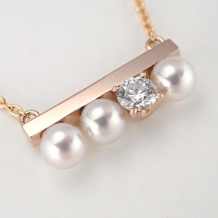 タサキ パール ダイヤモンド/0.13ct プチ バランス ネックレス P-16743