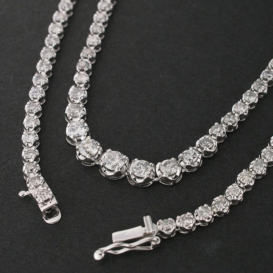 ダイヤモンド/5.00ct テニス ネックレス K18WG : インペリアル - 通販 