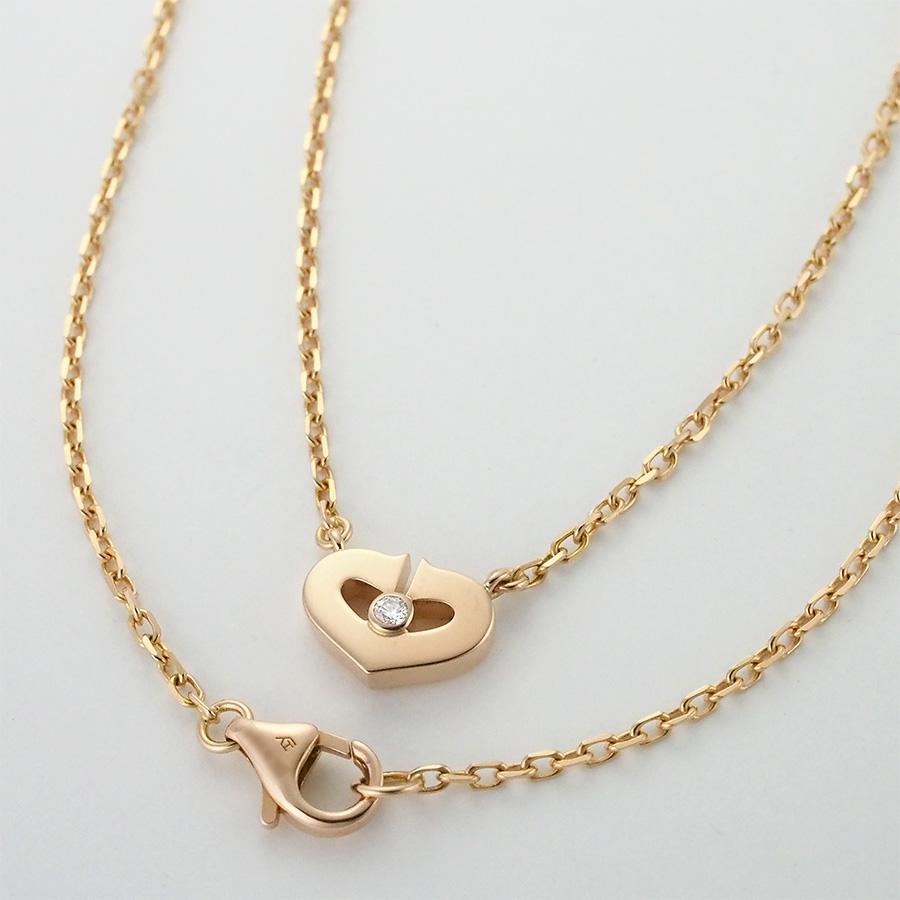 カルティエ ダイヤモンド Cハート ネックレス K18PG : インペリアル