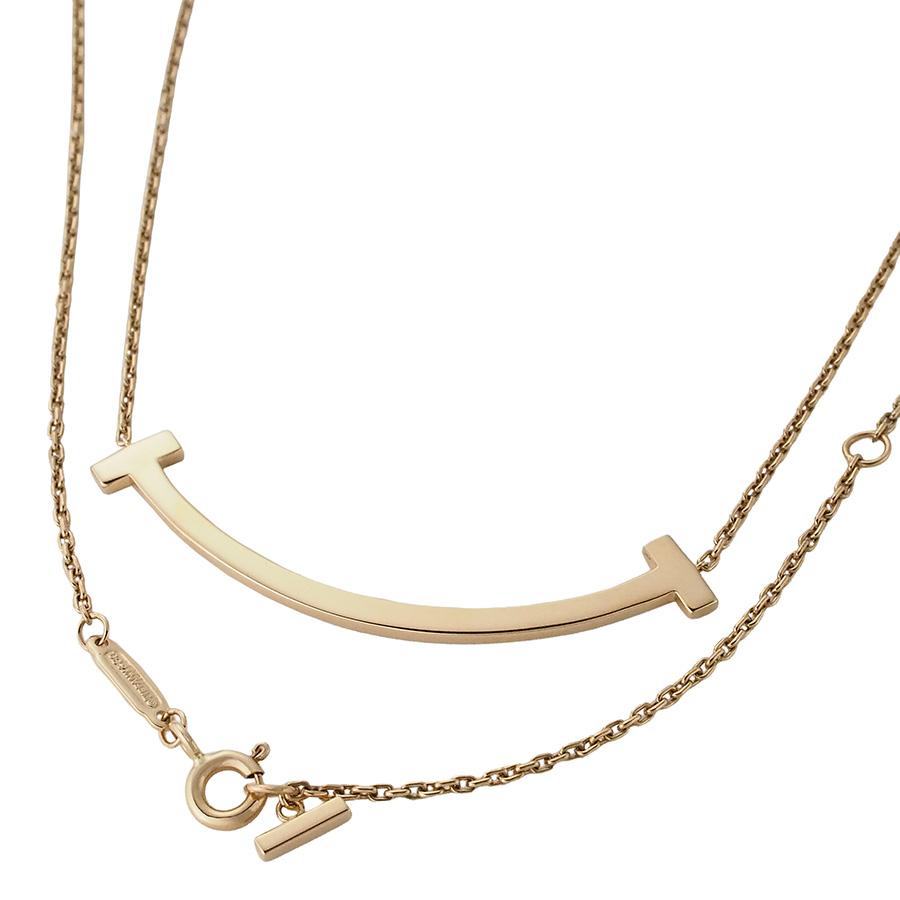 annjira 　ティファニー 正規品TスマイルネックレスK18 YG Tiffany T ティファニー Tスマイルミニ ネックレス K18YG 18金イエロー