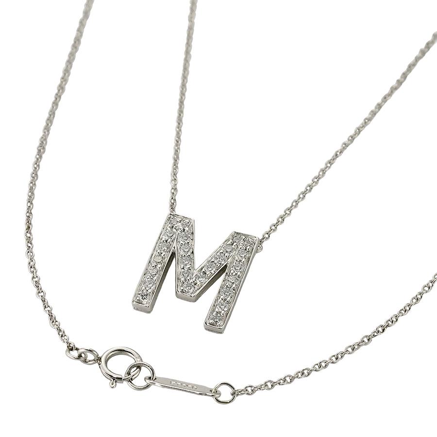 ティファニー ダイヤモンド レター イニシャルM ネックレス Pt950 
