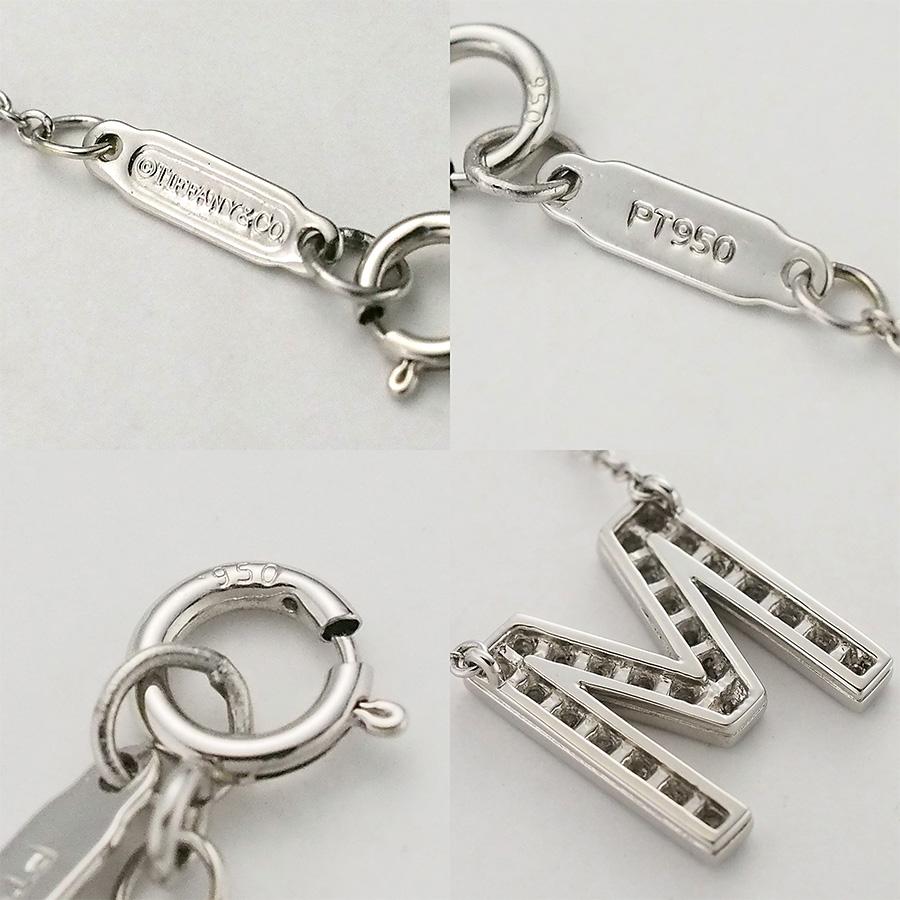 ティファニー ダイヤモンド レター イニシャルM ネックレス Pt950