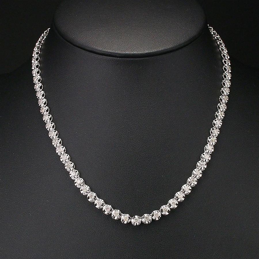 ダイヤモンド/5.05ct テニス ネックレス K18WG : インペリアル - 通販 