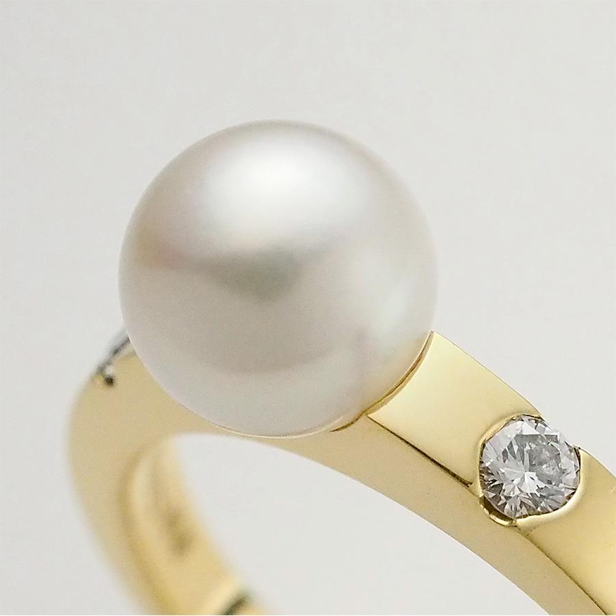 ミキモト パール ダイヤモンド リング K18YG 13号 : インペリアル