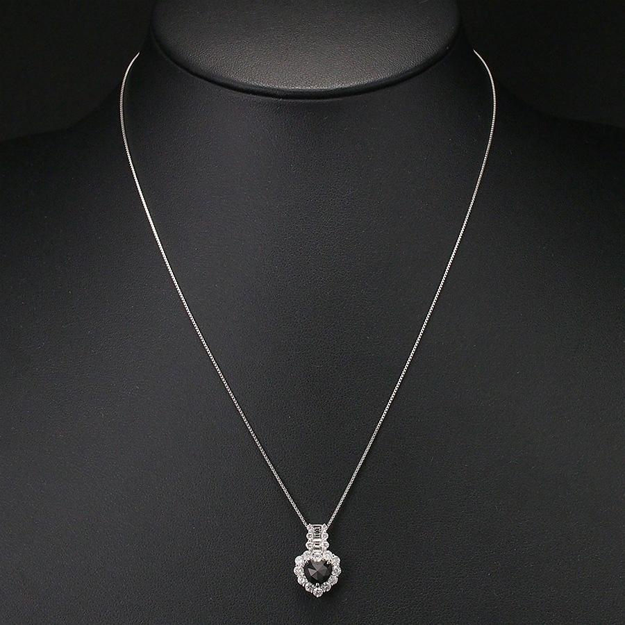 ブラックダイヤモンド/1.12ct ダイヤモンド/0.88ct ハートモチーフ