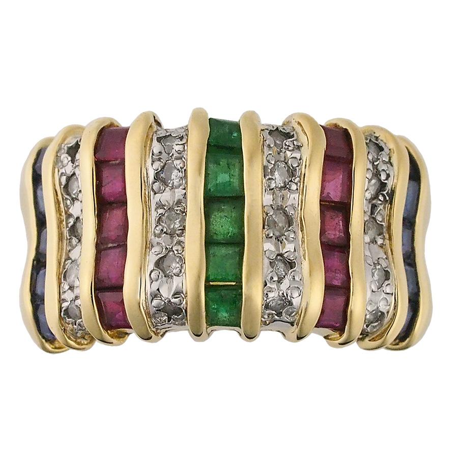 ダイヤモンド/0.15ct エメラルド/0.25ct サファイア/0.56ct ルビー 