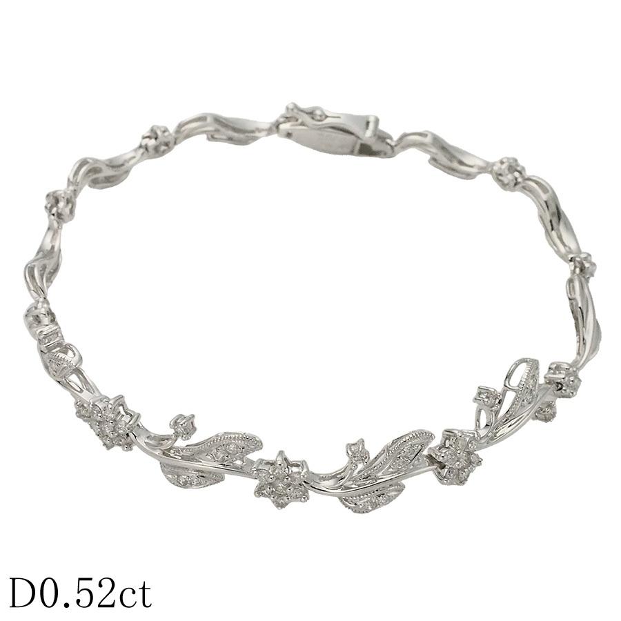 ダイヤモンド/0.52ct デザイン ブレスレット K18WG : インペリアル