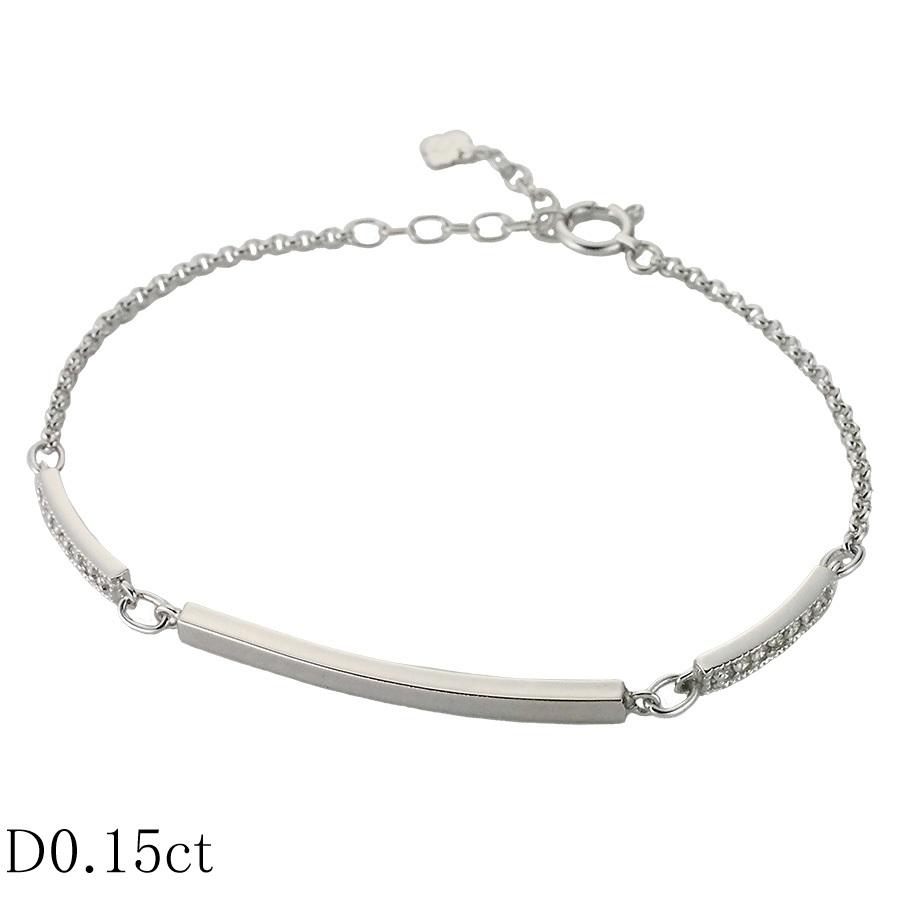 ダイヤモンド/0.15ct デザイン ブレスレット K18WG : インペリアル