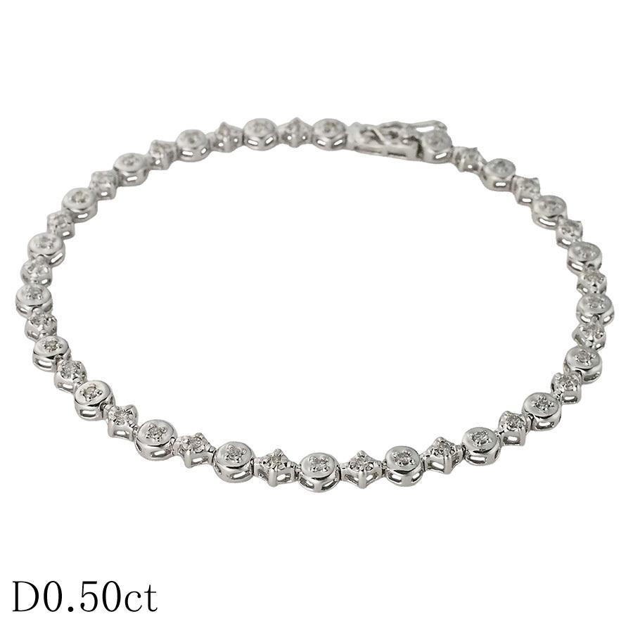 ダイヤモンド/0.50ct テニス ブレスレット K18WG : インペリアル