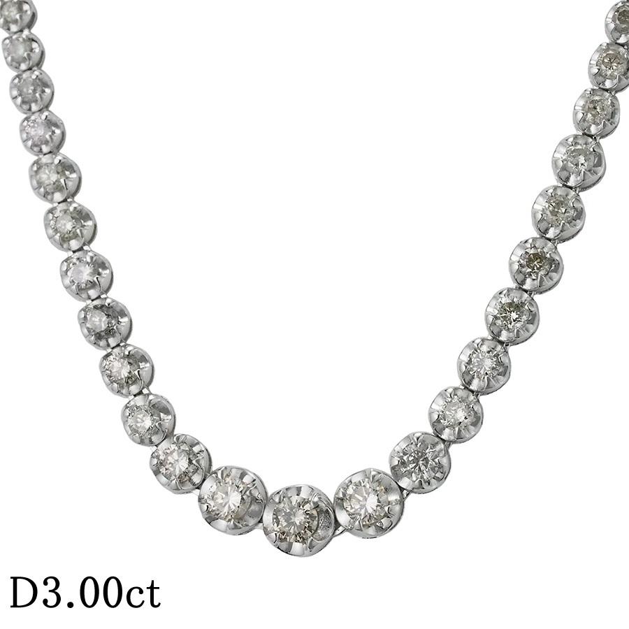 K18WG テニスネックレス ダイヤモンド3.03ct 約43cm ダイヤモンド/3.00ct テニス ネックレス K18WG : インペリアル - 通販