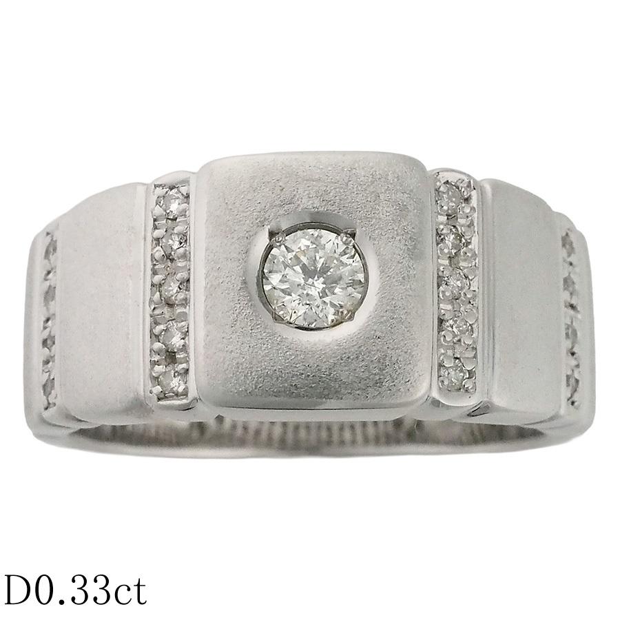 ダイヤモンド/0.33ct デザイン リング K14WG 19号 : インペリアル