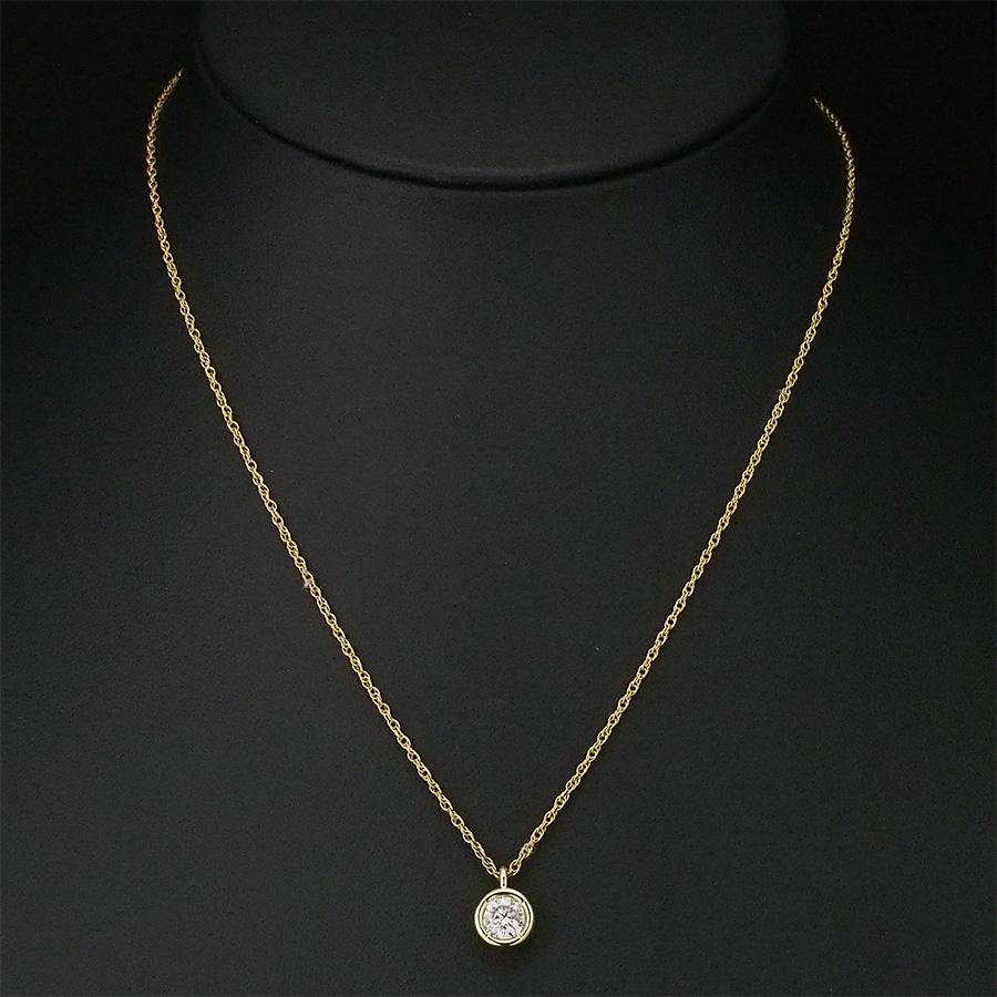 ダイヤモンド/0.64ct 一粒ダイアプチネックレス K18YG : インペリアル