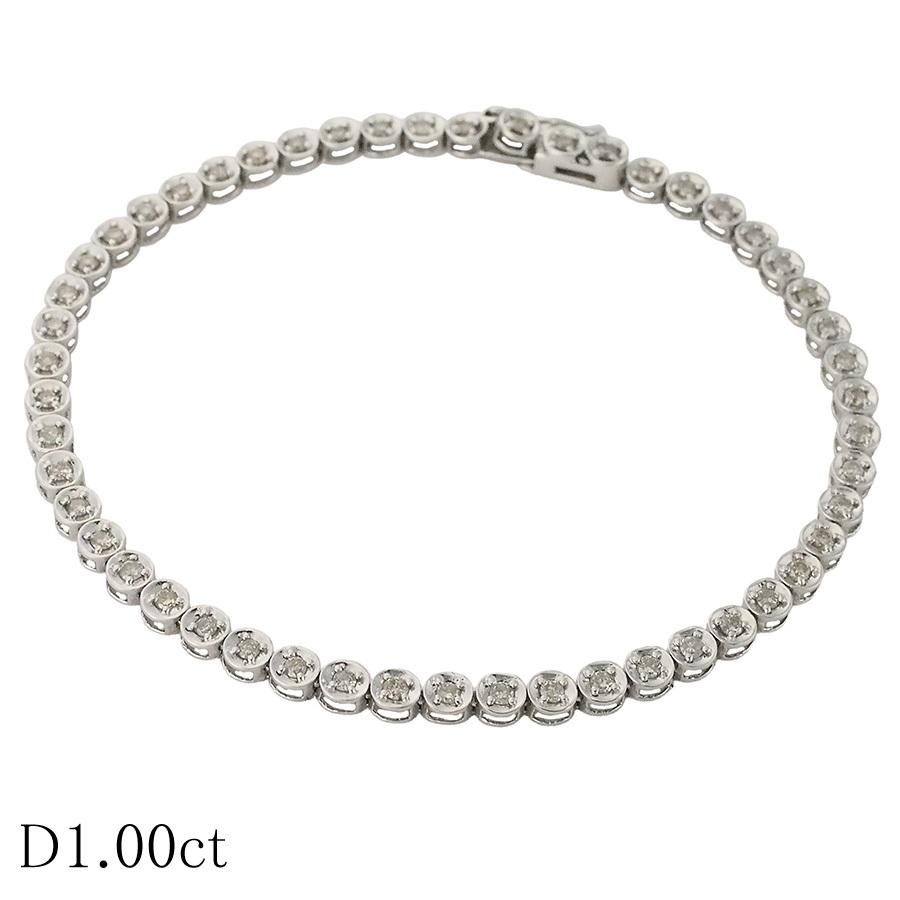 K18WG テニスブレスレット　ダイヤ ダイヤモンド1.00ct テニス ブレスレット K18WG : インペリアル - 通販