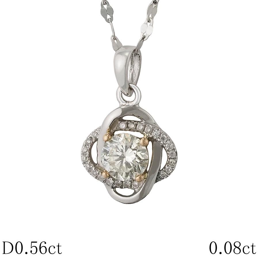 【美品】【4℃】K18WG　ダイヤモンドネックレス　ドロップモチーフ　シルバー 美品】【4℃】K18WGダイヤモンドネックレスドロップモチーフシルバー