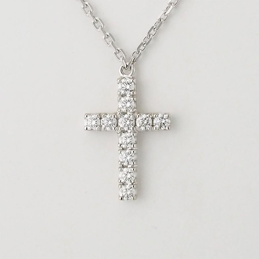 カルティエ　クロスダイヤネックレス【6/25まで】 Cartier（カルティエ） (美品) クロス ネックレス K18 WG
