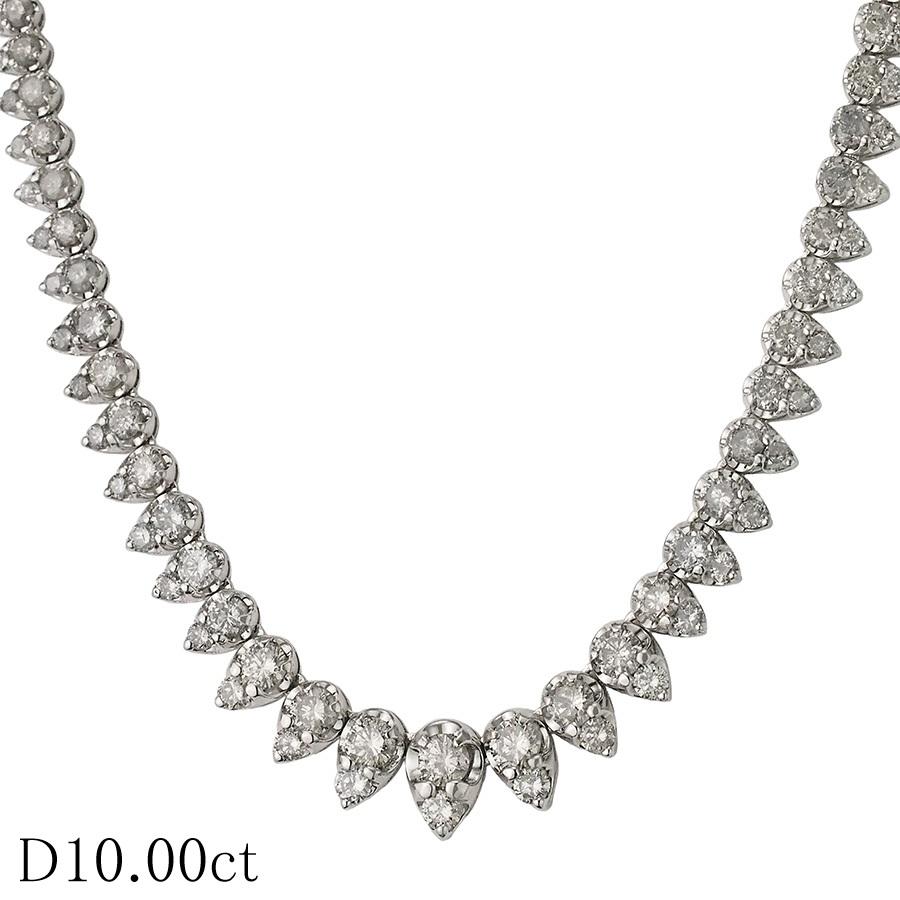 美品 K18 WG ダイヤモンド ネックレス K18WG ダイヤモンド ネックレス＜ “Wish upon a star®” カード