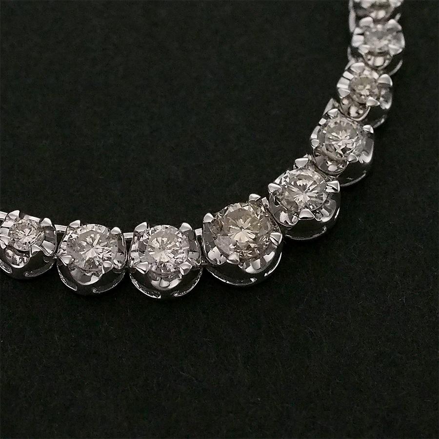 ダイヤモンド/3.04ct テニス ネックレス K18WG 鑑別書付