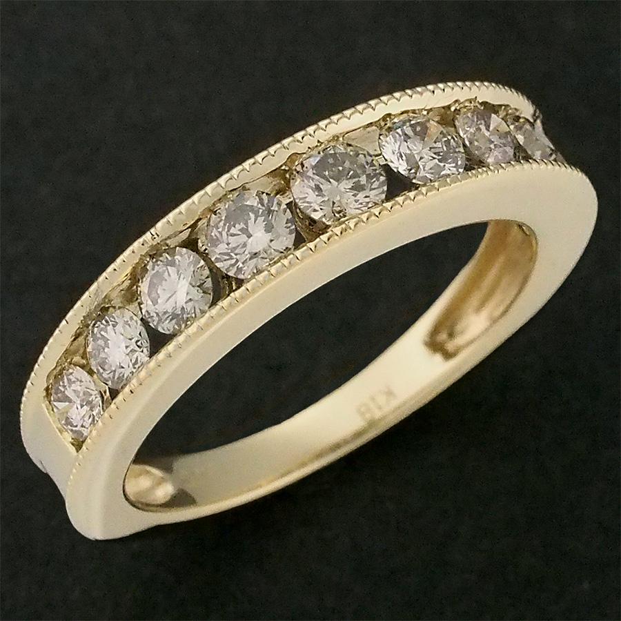 ダイヤモンド/0.75ct ハーフエタニティ リング K18YG 11号