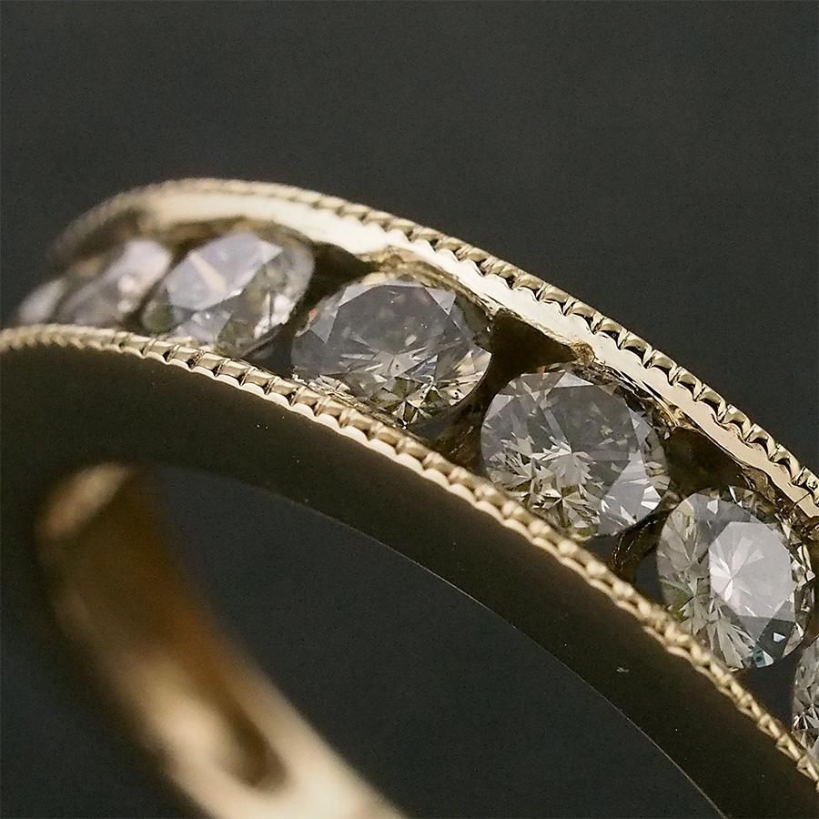 ダイヤモンド/0.75ct ハーフエタニティ リング K18YG 11号