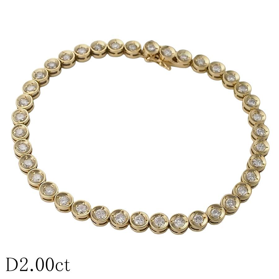 ダイヤモンド/2.00ct テニス ブレスレット K18YG : インペリアル