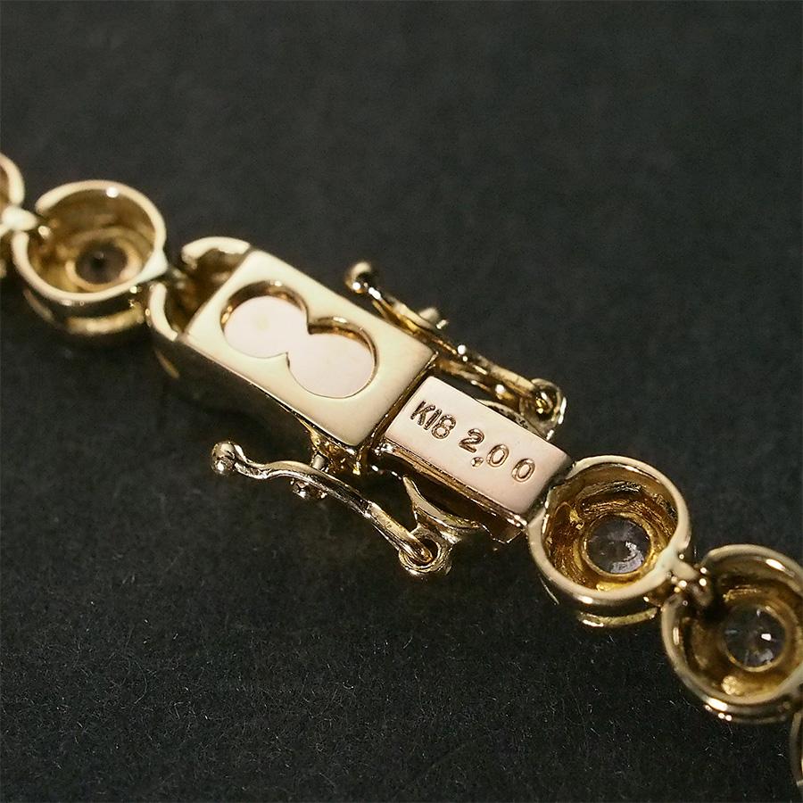 ダイヤモンド/2.00ct テニス ブレスレット K18YG : インペリアル 