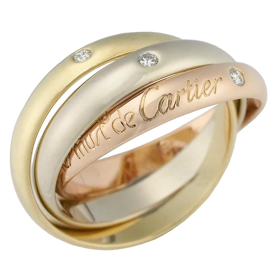 カルティエ ダイヤモンド トリニティ 3Pダイヤ リング K18YG K18WG