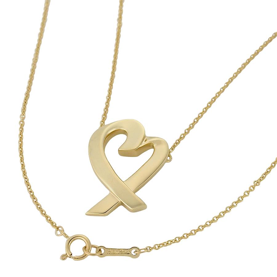 Tiffany ティファニー　ラビングハート　ネックレス　k18 ティファニー ラビングハート ハートモチーフ ネックレス K18YG