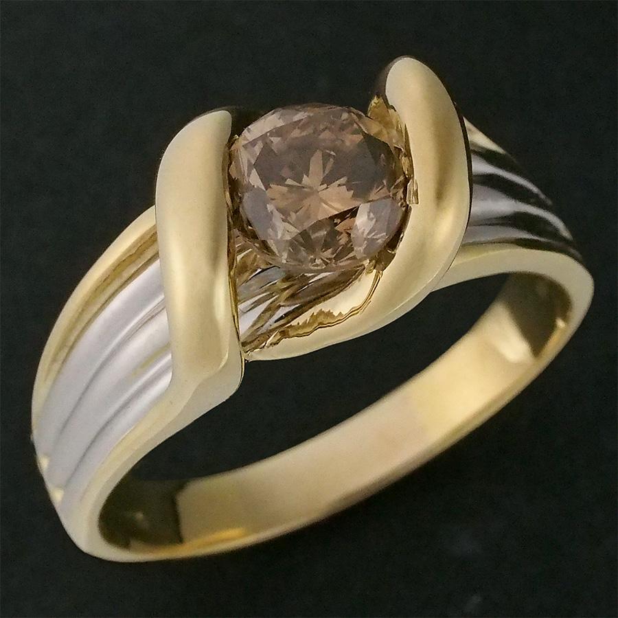 一粒ダイヤモンド/1.10ct リング K18YG Pt900 19.5号 : インペリアル 