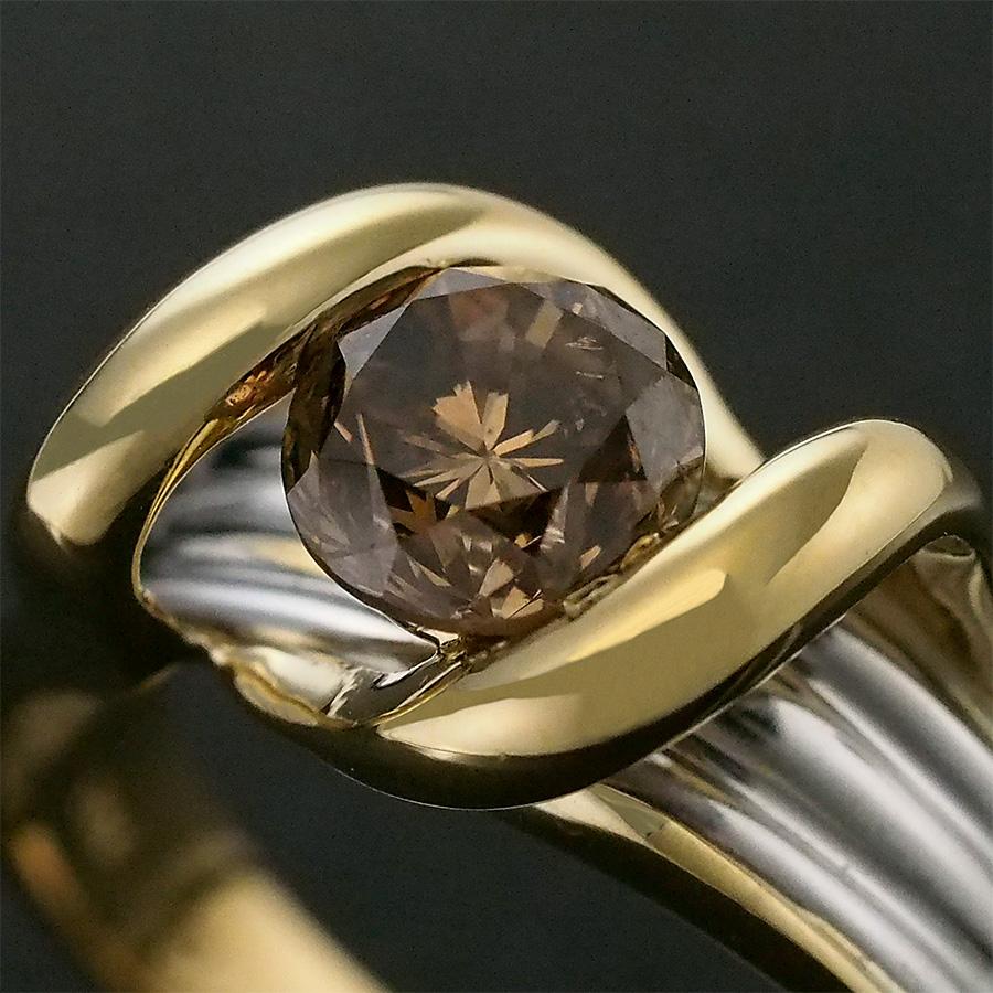 一粒ダイヤモンド/1.10ct リング K18YG Pt900 19.5号 : インペリアル 