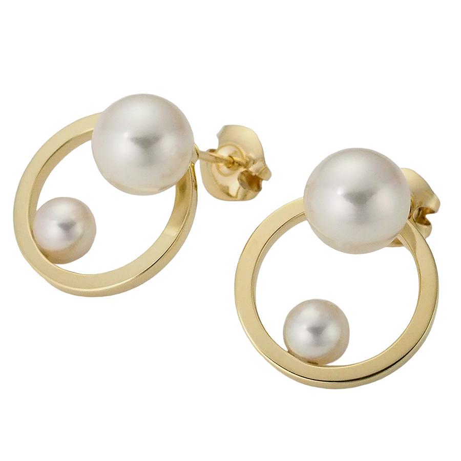 TASAKI タサキ　ダイヤモンド　アコヤパール　ピアス　750(K18YG) タサキ アコヤパール キネティック ピアス K18YG 箱・証明書付