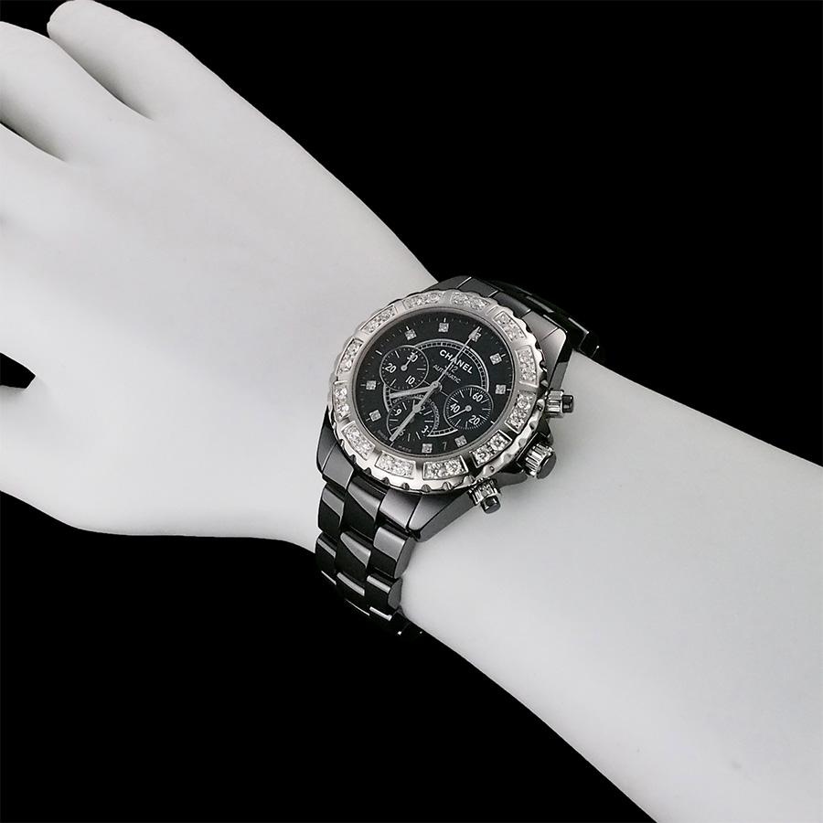 シャネル J12 クロノグラフ 9P純正 アフターダイヤベゼル 新型バックル