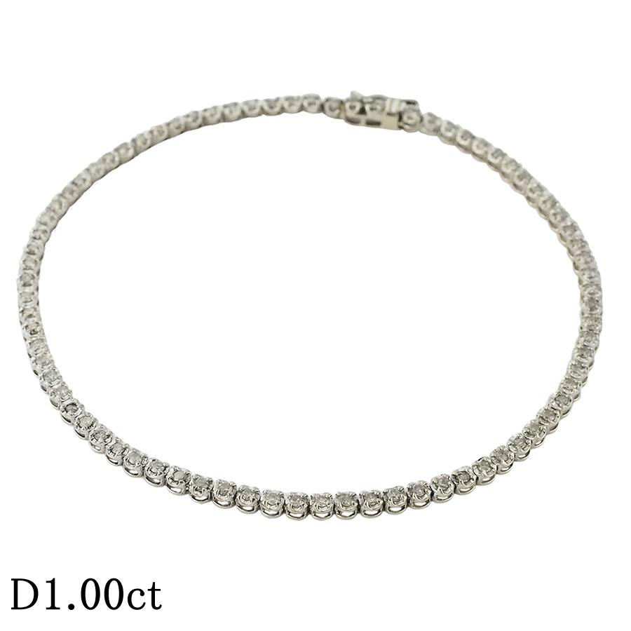 ダイヤモンド/1.00ct テニス ブレスレット K18WG : インペリアル