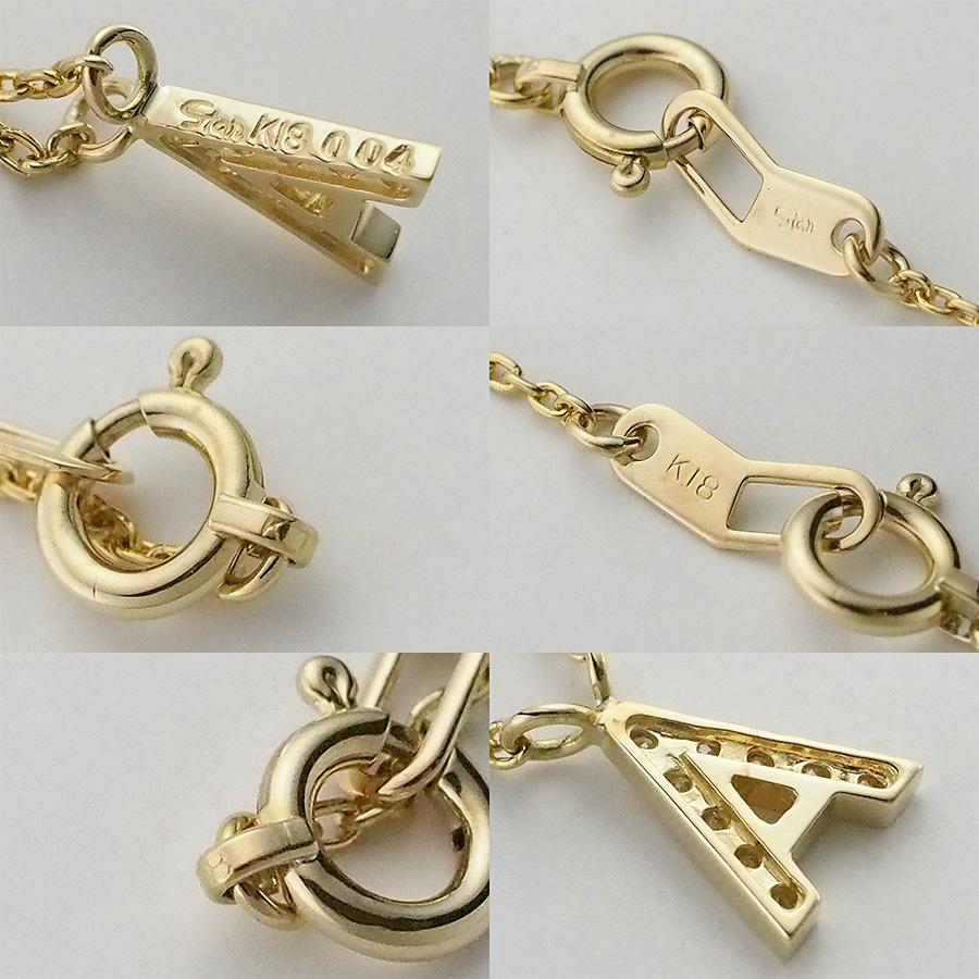 スタージュエリー ダイヤモンド/0.04ct イニシャルA ネックレス K18YG