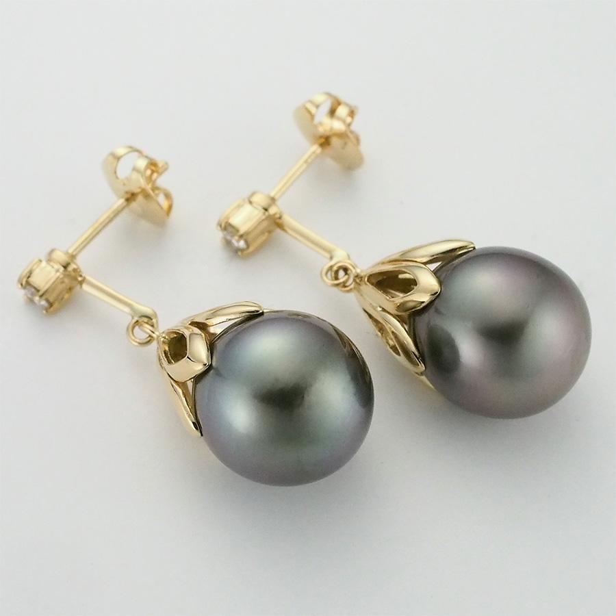 タサキ タヒチパール ダイヤモンド/0.06ct×2 ピアス K18YG