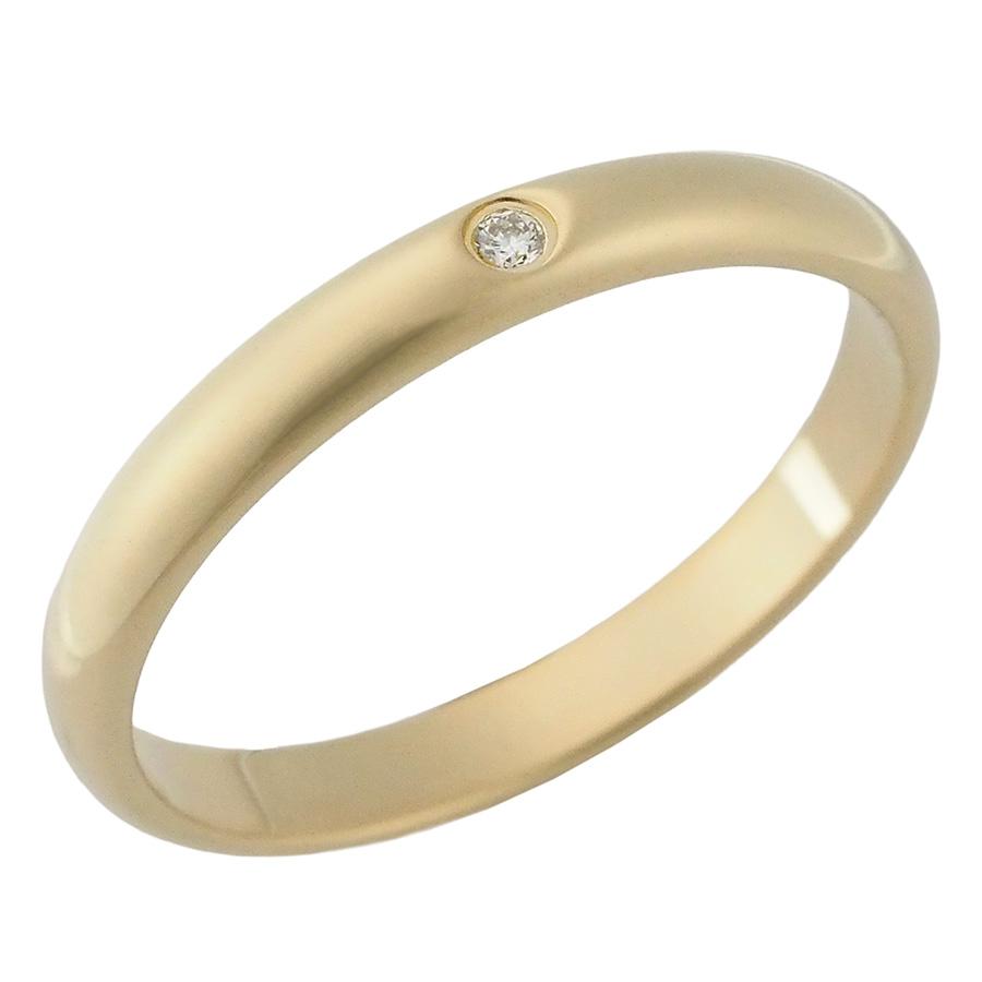 カルティエ 1粒ダイヤモンド 1895ウエディング リング K18YG ＃52 国内