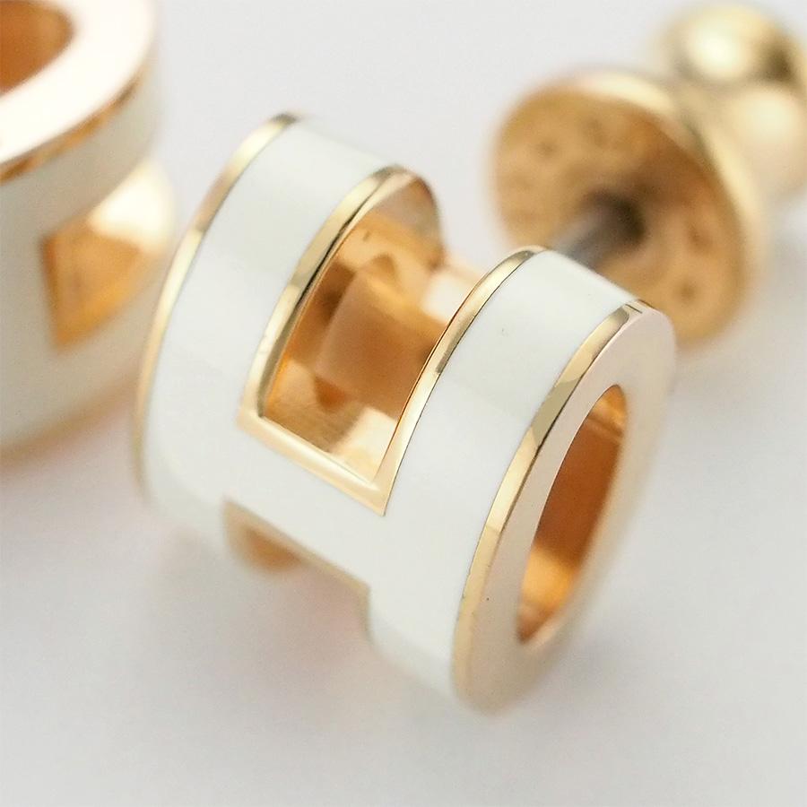 エルメス ポップアッシュ ミニ ピアス メタル ゴールデンローズ