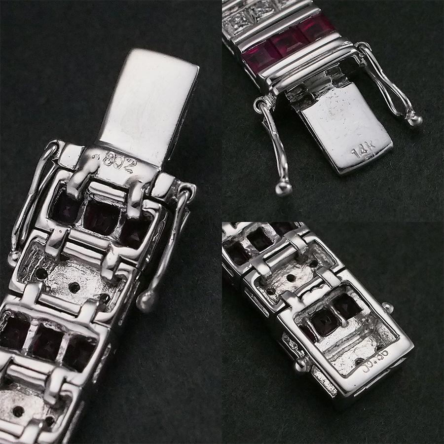 ルビー/8.020ct ダイヤモンド/0.360ct デザイン ブレスレット K14WG