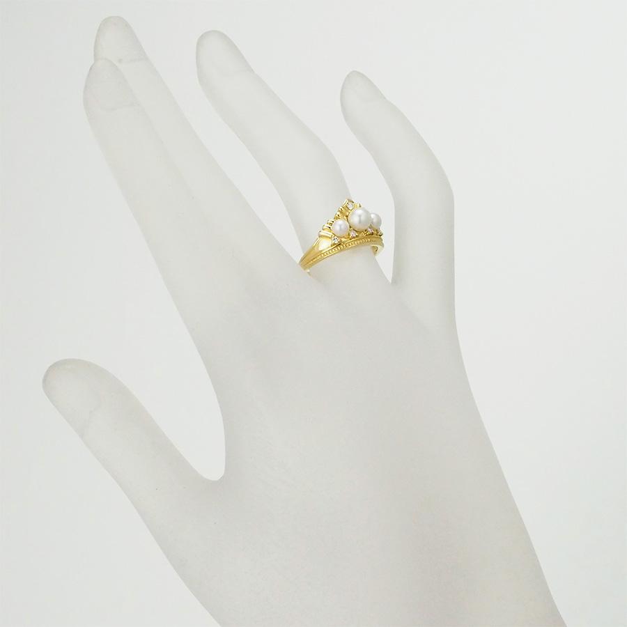 ミキモト パール/3.8-5mm リング K18YG 11.5号_4