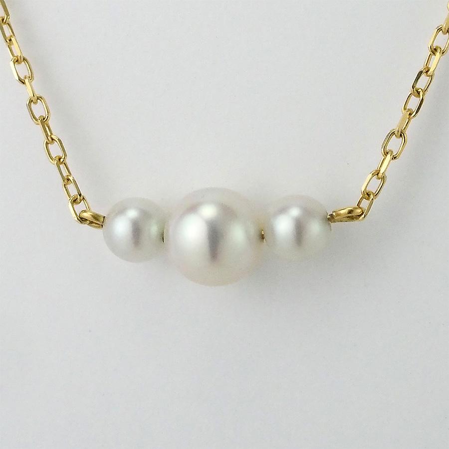 【美品】MIKIMOTO K18YG アコヤ真珠 3粒 パールネックレス ミキモト 3パール ネックレス K18YG : インペリアル - 通販 - Yahoo