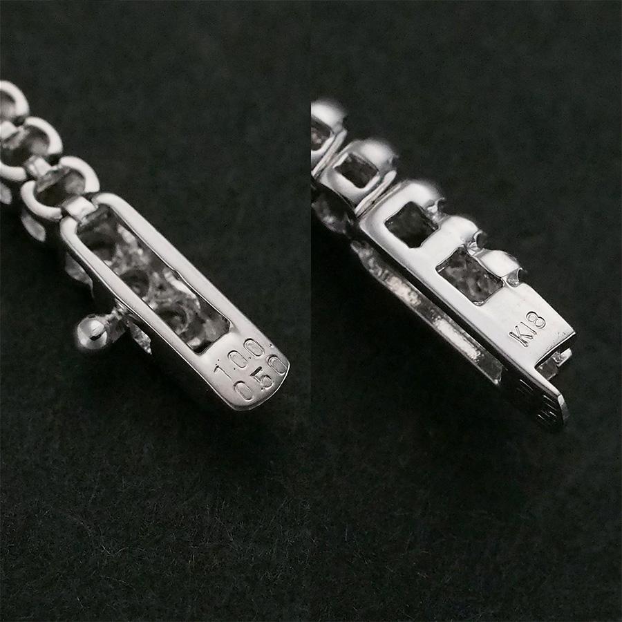 ダイヤモンド/1.00ct サファイヤ/0.50ct フラワーモチーフ テニス ブレスレット K18WG_3